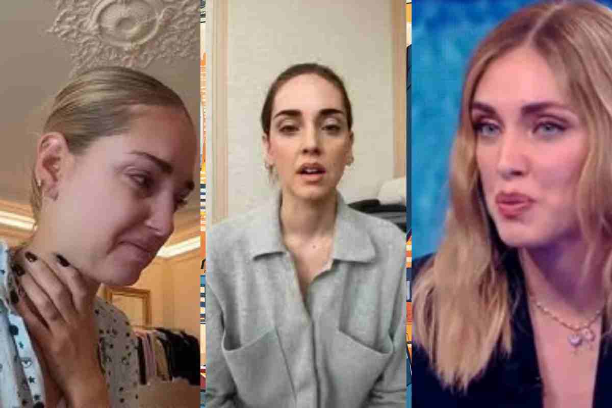 Chiara Ferragni in tre pose differenti molto sofferenti